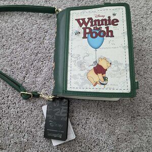 LOUNGEFLY WINNIE THE POOH BOOK STYLE BAG + WALLET SET